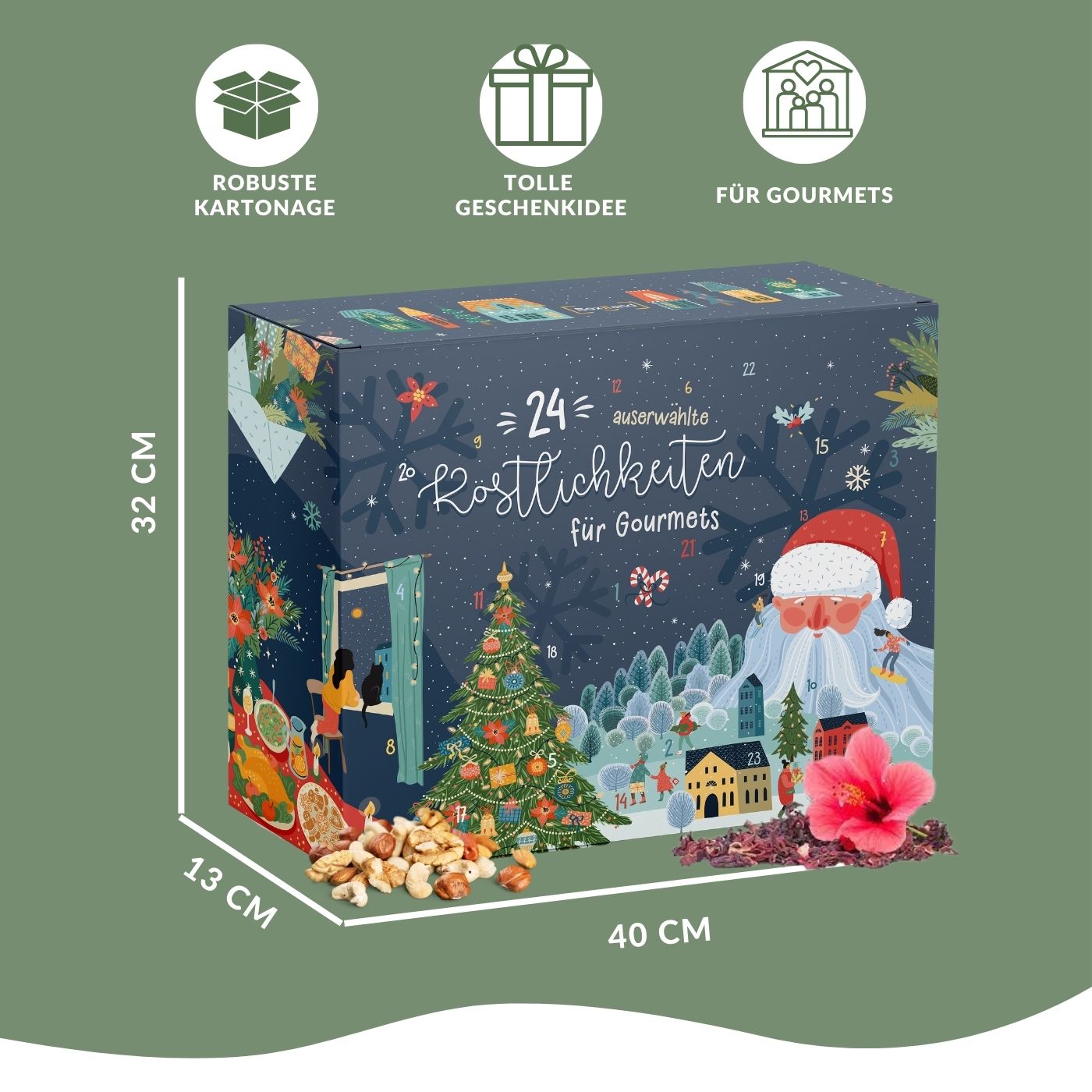 Gourmet Adventskalender 2023 mit 24 Premium Überraschungen für eine geschmackvolle Adventszeit I Premium Adventskalender für Feinschmecker