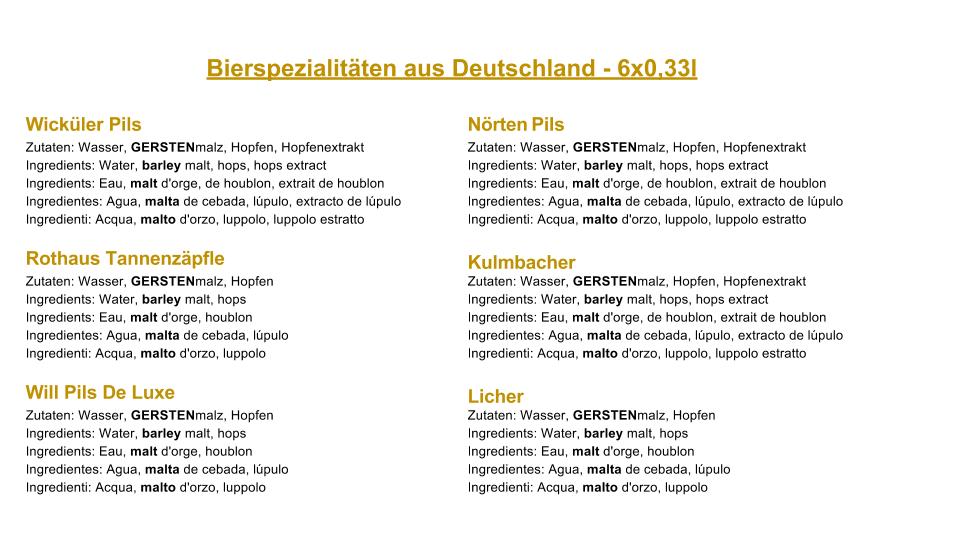 Bierspezialitäten aus Deutschland (die besten deutschen Biere) als Probierpaket zum Verschenken als Geschenkverpackung (Bier + Tasting-Anleitung + Bierbroschüre + Brauereigeschenke + Geschenkkarton) 6 × 0,33l