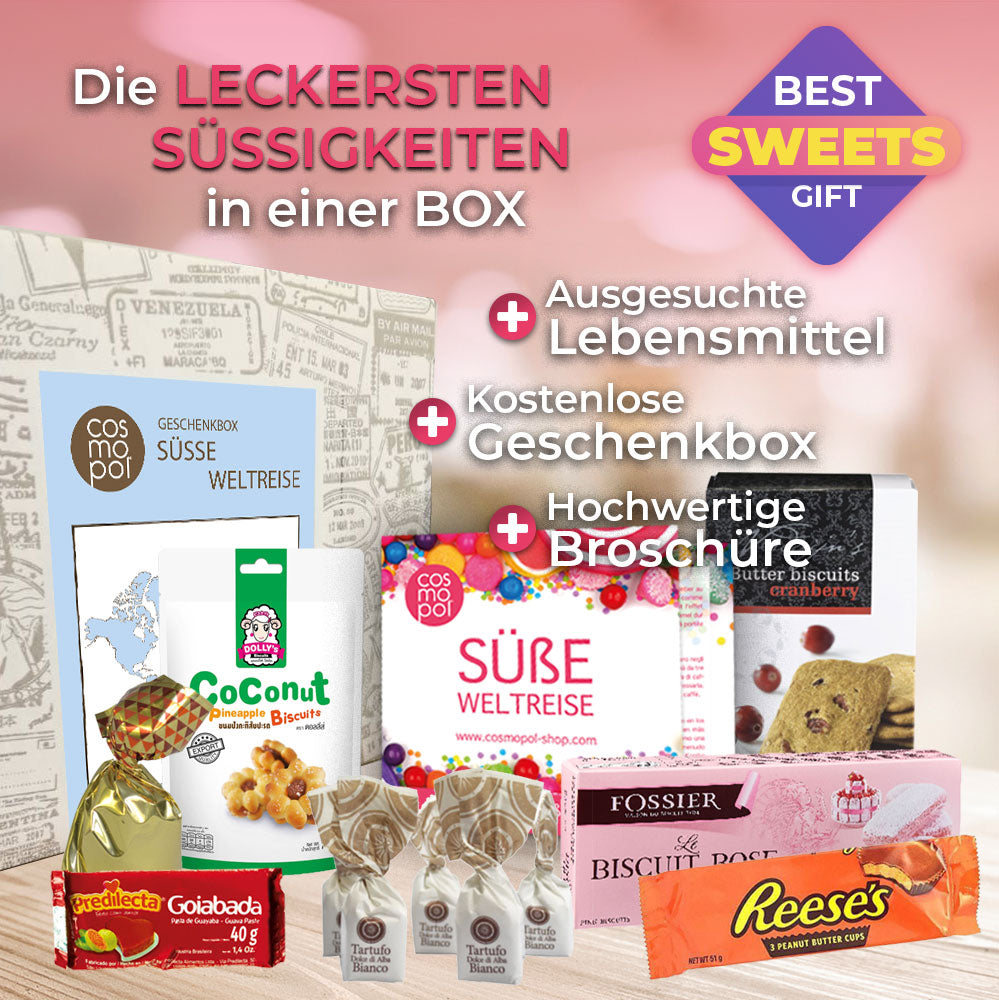 Ausgefallene Süßigkeiten Box | Süßigkeiten Mix mit verschiedenen Süßigkeiten aus aller Welt | Sweets zu Weihnachten Süßigkeiten aus Amerika & der ganzen Welt Geschenkidee Geschenkbox