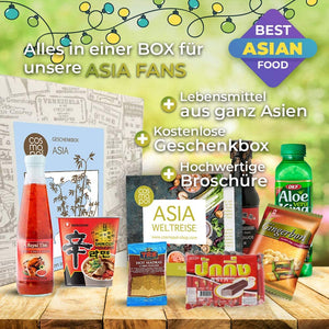 Asia Box kulinarisches Geschenkset | Lebensmittel aus Asien | Gewürze Süßigkeiten tolles Geschenk aus Fernost | kulinarisches Erlebnis | Premium Geschenkbox
