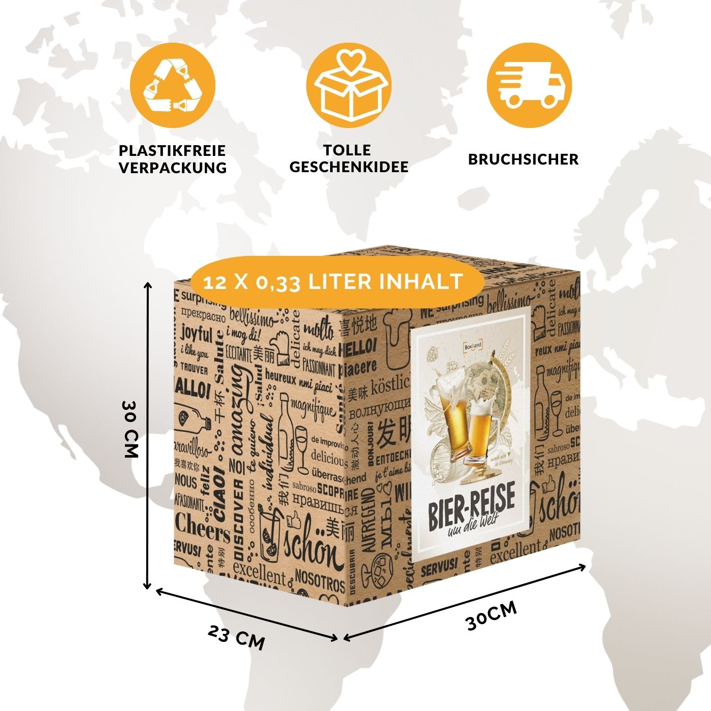 Biere der Welt (12 Flaschen) internationale Bier Spezialitäten zum Verschenken - Beste Biere der Welt mit Geschenkkarton (Bier + Tasting-Anleitung + Bierbroschüre + Brauereigeschenke + Geschenkkarton)