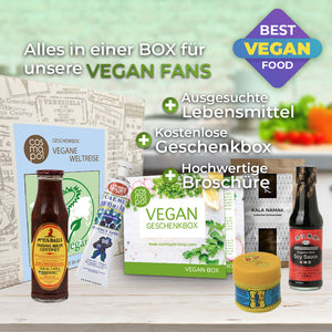 Vegane Weltreise außergewöhnliche Geschenk Box | Vegane Lebensmittel aus aller Welt | Vegane Leckereien ideal für Veganer | Für vegane Ernährung