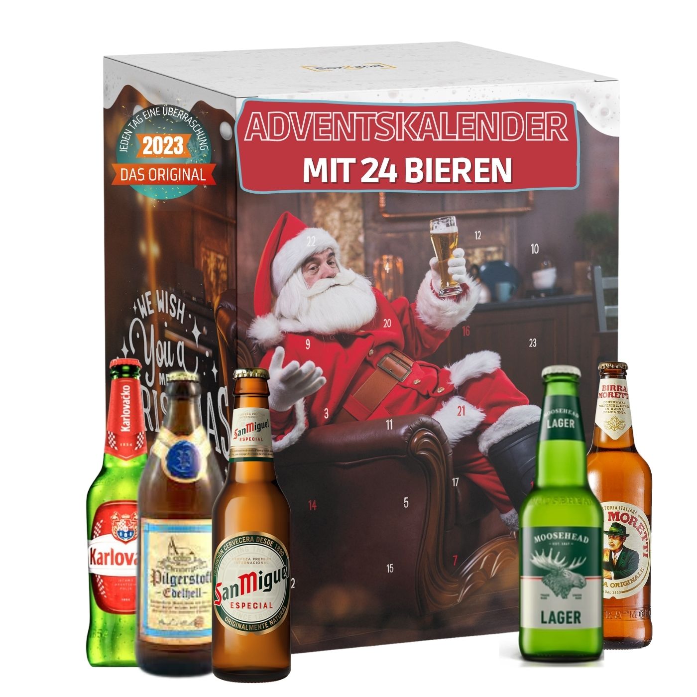 Adventskalender mit 24 Bieren aus aller Welt (24 x 0,33 l) I Adventsgeschenk für Bierliebhaber I besondere Bier Geschenkidee für Männer I Adventskalender 2023