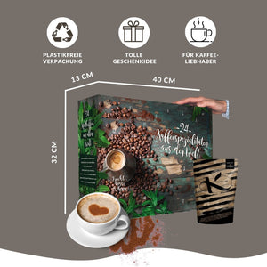 Adventskalender 2023 Kaffee mit gemahlenen Bohnen Kaffee I Weihnachtskalender mit 24 köstlichen Kaffees aus aller Welt viele in Fairtrade und BIO Qualität