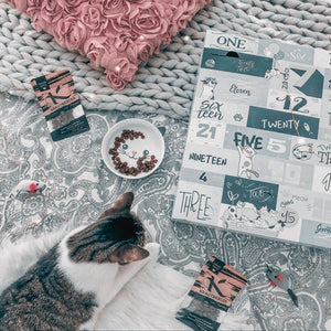 Katzen Adventskalender 2023 mit 24 delikaten Snacks im Katzenkalender I Geschenkidee Katzen
