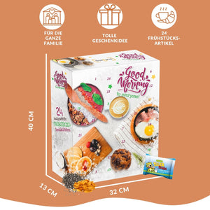 Frühstück Adventskalender 2023 mit 24 leckeren Frühstücksartikeln als Geschenkidee für die Vorweihnachtszeit