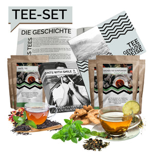 Tee Probierset Tees aus aller Welt Geschenkbox | 10x25g Tee Weltreise Geschenkidee Geschenkset für Frauen Männer