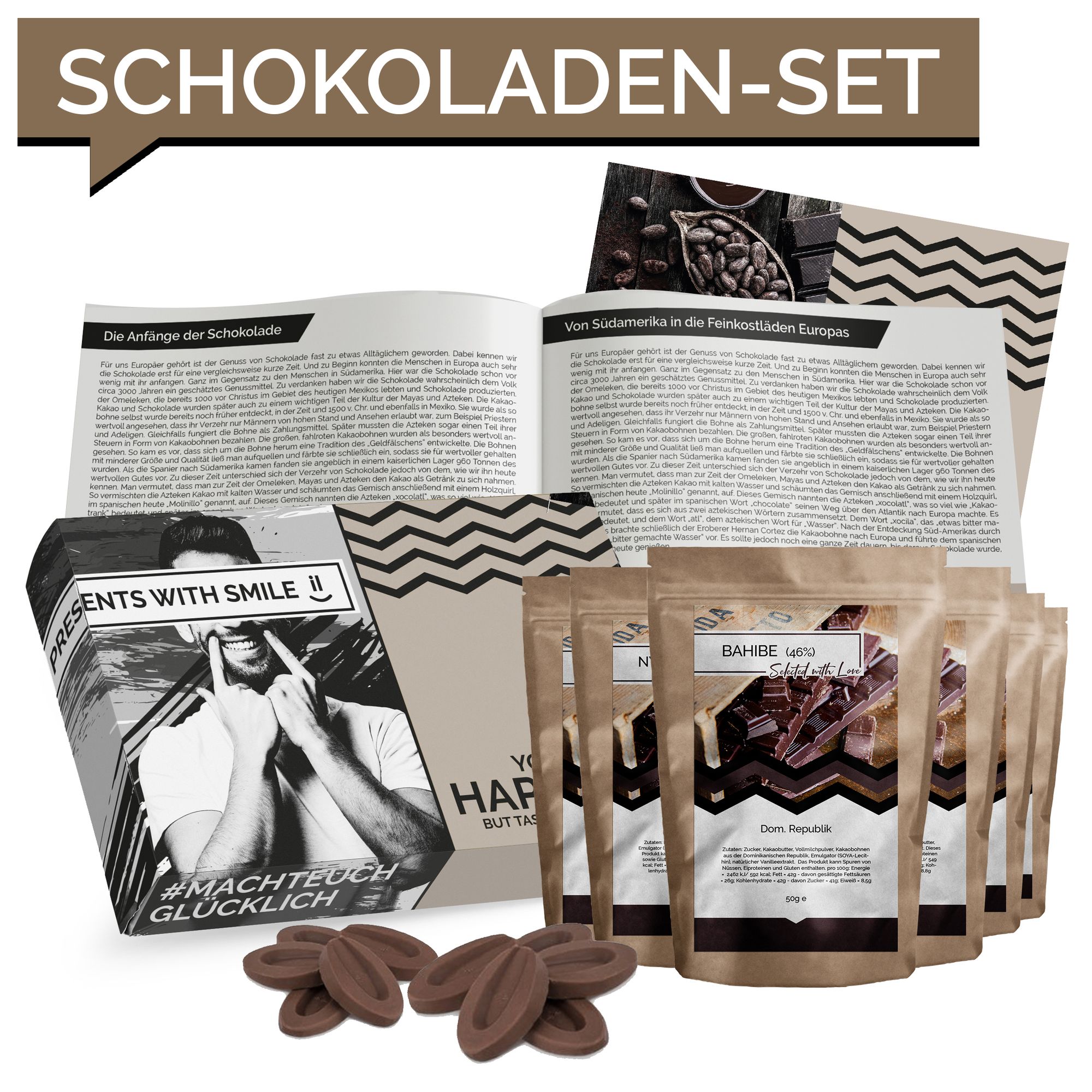 Schokolade Geschenkset 5 Schokoladen Geschenkbox | Geschenkidee Schoko Geschenke für Frauen Männer | Schokoladen Box Geburtstag