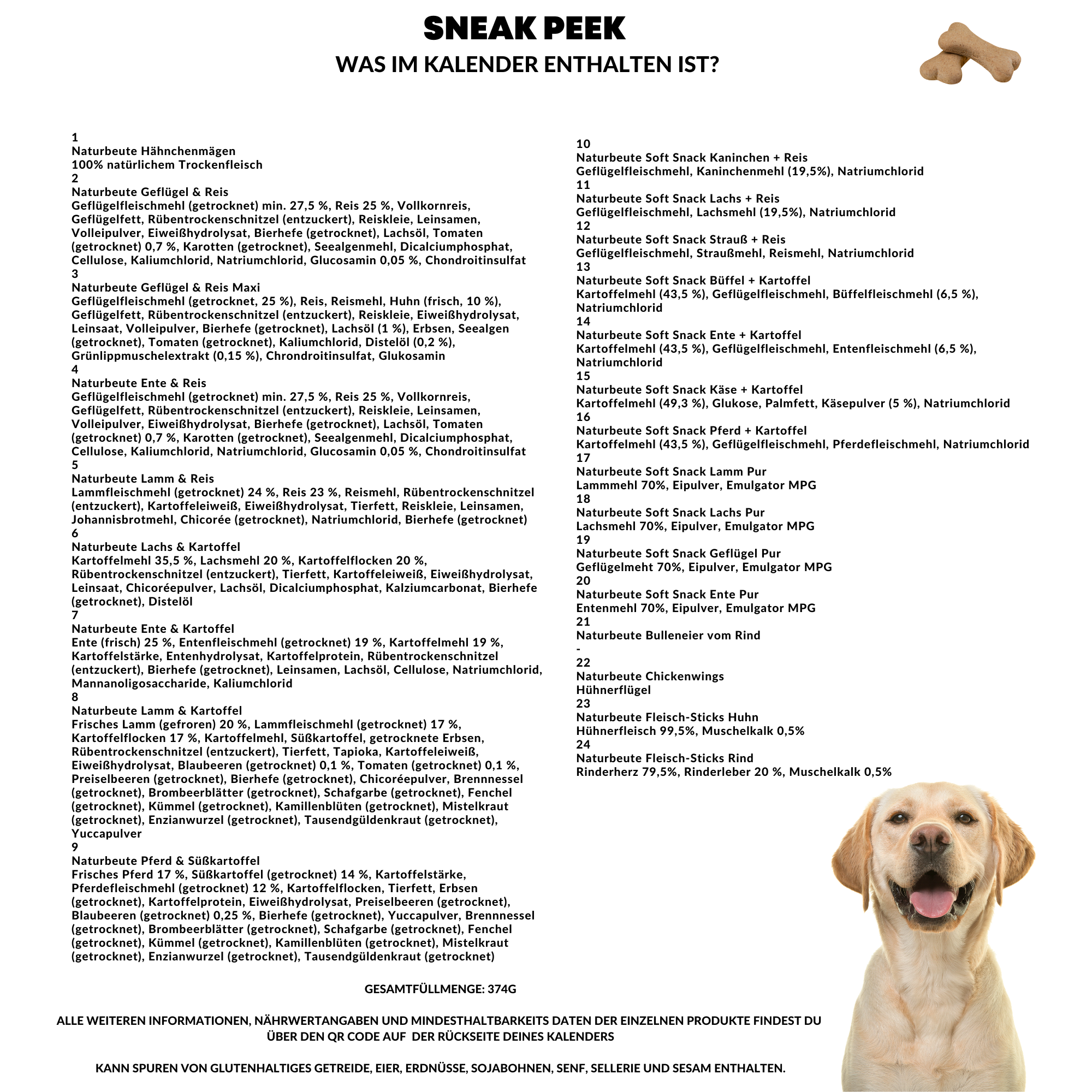 Hunde Adventskalender 2023 mit 24 Leckerlies für den Vierbeiner - Snack Adventskalender für Hunde mit 24 Knabberein